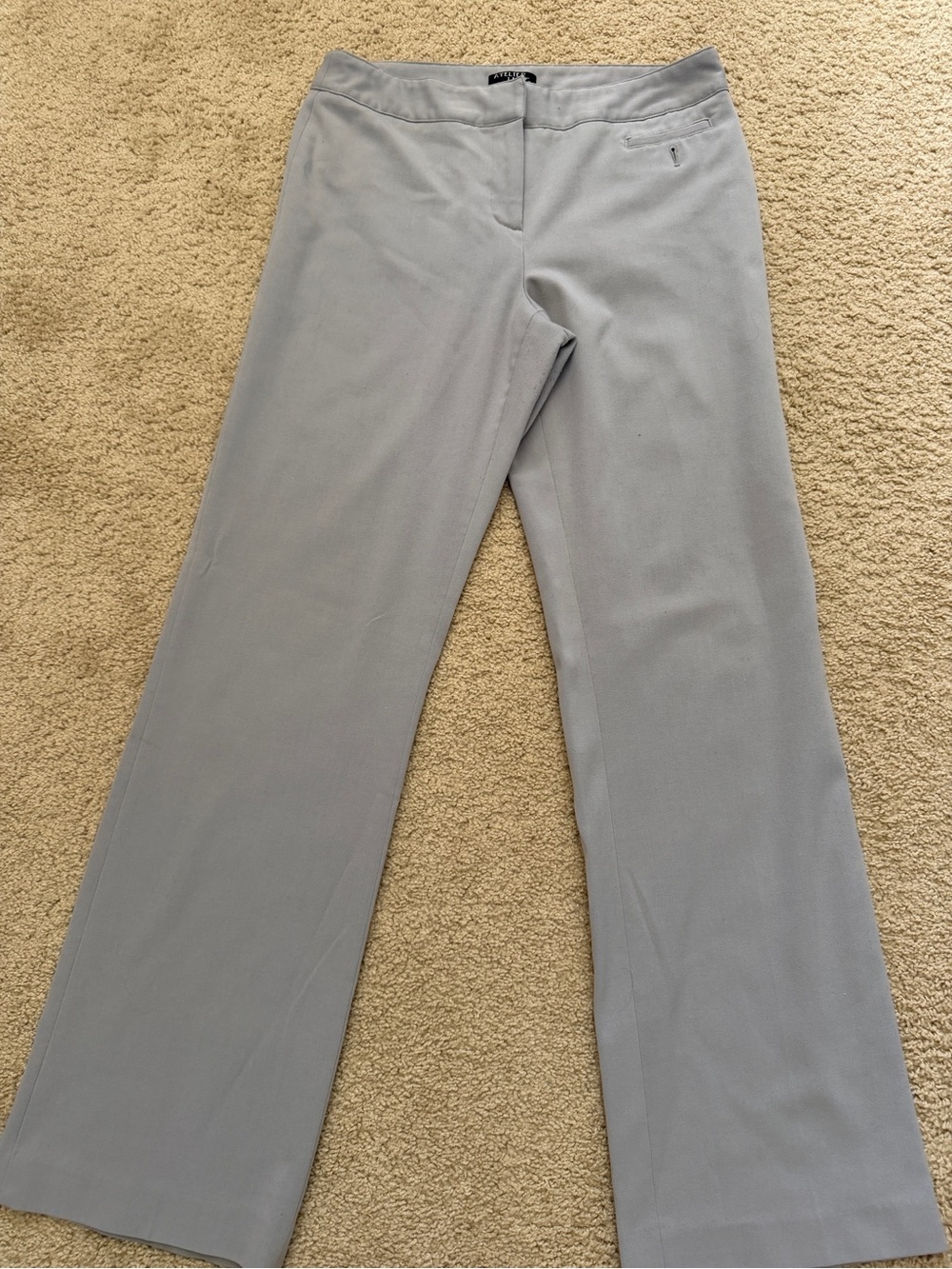 Light Gray Straight-Leg Dress Pants
